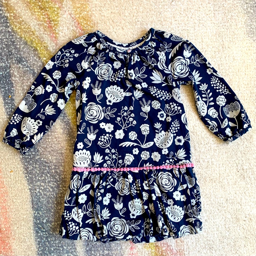 Hayley Drop-Waist Dress - 4T, Navy & Pink